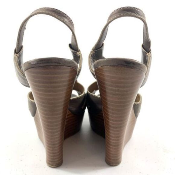 Designer Chloe Saks 5th Ave-Brown Leather Wedge Sandals MSRP$695, sz 38, box/bag - Picture 7 of 16